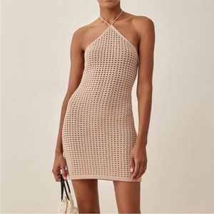 Reformation knit mini halter dress